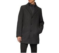 s.Oliver BLACK LABEL Regular Fit Mantel aus Woll-Mix mit herausnehmbarem Stepp-Einsatz in Anthrazit, Größe 52