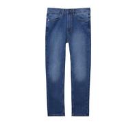 Regular-fit-Jeans S.OLIVER JUNIOR, Jungen, Gr. 152, N-Gr, blau (mid blau), Denim/Jeans, Obermaterial: 85% Baumwolle, 14% Polyester, 1% Elasthan, regular fit knöchellang, Jeans, mit Taschen (16990810-1