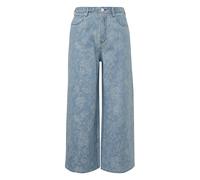 s.Oliver Culotte-Jeans Suri – Regular Fit High Rise Wide Leg aus Denimjaquard, Gr. 40 Blau