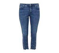 Jeans / Mid Rise / Tapered Fit / mit Perlendetails 54 blau 2181307.56Z7.54