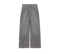Weite Jeans S.OLIVER JUNIOR, Mädchen, Gr. 170, N-Gr, grau (mid grau), Denim/Jeans, Obermaterial: 98% Baumwolle, 2% Elasthan, unifarben, regular fit lang, Jeans, mit Weitenregulierung innen, für Kids (