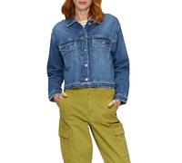 Oversized Jeansjacke mit offenem Saum 40 blau