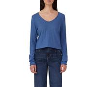 Jersey-Shirt mit V-Ausschnitt und Rollsaum 38 blau 2170086.5527.38
