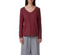 Jersey-Shirt mit V-Ausschnitt und Rollsaum 36 rot 2170086.3902.36