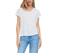 Jersey-T-Shirt im Relaxed Fit mit Spitzendetails 38 weiß