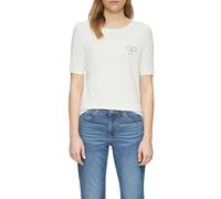 Jersey-T-Shirt im Slim Fit mit Frontprint 40 creme 2164086.02D8.40