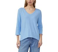 Jersey-T-Shirt mit Flammgarnstruktur und gerundetem Saum 42 blau 2174365.5141.42