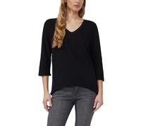 Jersey-T-Shirt mit Flammgarnstruktur und gerundetem Saum 42 schwarz 2174365.9999.42