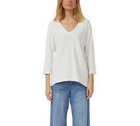 Jersey-T-Shirt mit Flammgarnstruktur und gerundetem Saum 34 creme 2174365.0210.34