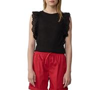 s.Oliver Jersey-Top aus Flammgarn mit Lochstickerei