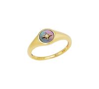s.Oliver Jewel Damen Ring Silber 925 gold Zirkonia Perlmutt 203896 - Gold / 56 (17.8 mm Ø)