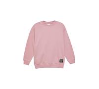 Unisex Sweatshirt mit Rippbündchen und Print 158/164 Rosa