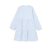 Ausgestelltes Kleid mit Stickerei 104 blau