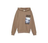 Wärmendes Kapuzen-Sweatshirt mit Frontprint 158/164 braun