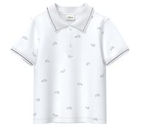 s.Oliver Junior Jungen Polo-Shirt aus Piqué - Regular Fit, All-Over-Print, Polokragen mit Knopfleiste