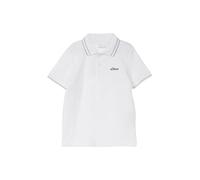 Poloshirt S.OLIVER JUNIOR, Jungen, Gr. 116/122, weiß, Jersey, Obermaterial: 100% Baumwolle, bestickt, normal hüftbedeckend, Rundhals, Bündchen, Shirts, mit Logo-Stickerei, für Boys (69713031-116) weiß
