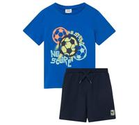 Shirt & Shorts S.OLIVER JUNIOR, Jungen, Gr. 92/98, bright blau, Jersey, Obermaterial: 100% Baumwolle, bedruckt, unifarben, KOB Set-Artikel (83577744-92) bright blau
