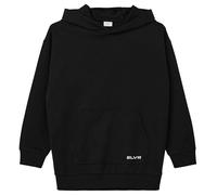 Unisex Oversized-Hoodie mit Kängurutaschen und Schrift-Print 140 schwarz 2174132.9999.140