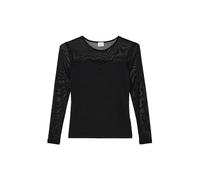 Top im Slim Fit mit Mesh-Overlay S schwarz