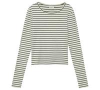 s.Oliver T-Shirt - verkürztes Slim Fit mit Rippstruktur - Blau/Creme - Gr. 134/140