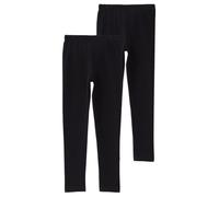 Leggings S.OLIVER JUNIOR, Mädchen, Gr. 128, N-Gr, schwarz, Jersey, Obermaterial: 95% Baumwolle, 5% Elasthan, unifarben, körpernah lang, Hosen Leggings, 2er Pack / für Girls / mit Stretch (56481910-128