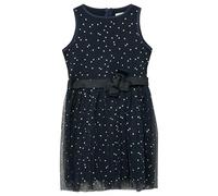 Kurzes Kleid mit silbernen Punkten und Gürtel 98 blau 2176011.59A2.98