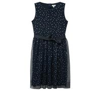 Kurzes Kleid mit silbernen Punkten und Bindegürtel 134 blau 2176148.59A2.134