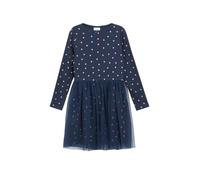 s.Oliver Junior Mädchen Kleid mit All-Over-Print - A-Shape, Langarm, Schleifendetail