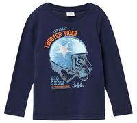 s.Oliver Langarmshirt Junior 5836 – Jungen – 100% Baumwolle, Print und Wendepailletten – blau 92/98