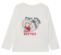 s.Oliver Junior Mädchen Langarmshirt mit Glitzerfoam-Print - Regular Fit, Jersey, Rundhalsausschnitt