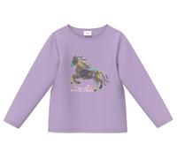 s.Oliver Junior Mädchen Langarmshirt - Pferde-Motiv, Pailletten, Loose Fit