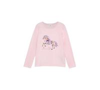 s.Oliver Junior Mädchen Langarmshirt - Pferde-Motiv, Pailletten, Loose Fit