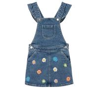 Latzrock S.OLIVER JUNIOR, Mädchen, Gr. 116, blau, Denim/Jeans, Obermaterial: 98% Baumwolle, 2% Elasthan, bestickt, regular fit normal, Röcke Latzrock, mit Stickereien (66296651-116)