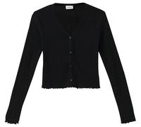 Kurze Ajour-Strickjacke mit Zierknopfleiste 170/176 schwarz 2169178.9999.170_176
