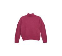 Strickpullover S.OLIVER JUNIOR, Mädchen, Gr. 158/164, schwarz mauve, Strick, Obermaterial: 100% Polyester, unifarben, casual, lässig geschnitten hüftlang, Rundhals, Langarm Flachstrickbündchen, Pullov