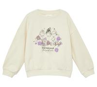 Oversized Sweatshirt mit Frontprint und Blüten-Applikation 92/98 Beige 2170295.0406.92_98