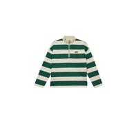Sweatshirt S.OLIVER JUNIOR, Jungen, Gr. 158/164, ecru grün, Sweatware, Obermaterial: 90% Baumwolle, 10% Polyester, bedruckt, gestreift, regular fit normal, ohne Ausschnitt, gerader Abschluss, Sweatshi