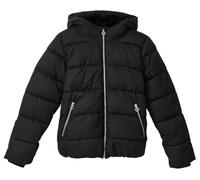 Steppjacke S.OLIVER JUNIOR, Mädchen, Gr. 146/152, schwarz, Web, Obermaterial: 100% Polyester. Futter: 100% Polyester, unifarben, loose fit hüftbedeckend, Rundhals, elastischer Bund, Jacken, mit Plüsch