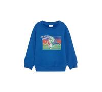 Wärmendes Sweatshirt mit gummiertem Frontprint 128/134 blau