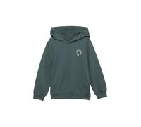 Unisex Kapuzen-Sweatshirt mit Rippbündchen und kleinem Print-Detail 116/122 grau 2160641.9515.116_122