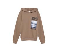 Wärmendes Kapuzen-Sweatshirt mit Frontprint 158/164 braun