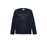 Langarmshirt mit gummiertem Frontprint L blau 2150157.5952.L