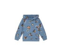Sweatshirt S.OLIVER JUNIOR, Jungen, Gr. 140, blau (blau animal), Sweatware, Obermaterial: 90% Baumwolle, 10% Polyester, bedruckt, normal hüftbedeckend, Rundhals, Flachstrickbündchen, Sweatshirts Sweat