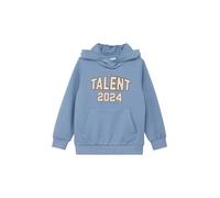 Kapuzensweatshirt mit Garment Dye und Frontprint 128/134 blau