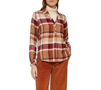 s.Oliver Bluse Karierte Langarmbluse mit Hemdkragen – 50% Modal/50% Viskose – Rot Gr. 44