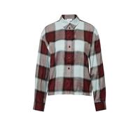 Karierte Hemdbluse aus Viskosemix mit Raffung 42 rot|türkis 2170034.39N4.42