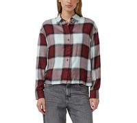 Karierte Hemdbluse aus Viskosemix mit Raffung 38 rot|türkis 2170034.39N4.38