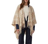 Karierter Poncho mit Fransen ONESIZE beige 2170649.84N7.ONESIZE