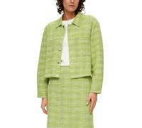 Kastige Bouclé-Jacke mit Durchzugkordel 42 grün