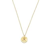 s.Oliver Kette mit Anhänger 925 Sterling Silber Damen Halsschmuck, 37+3 cm, Gold, Münze, Kommt in Schmuck Geschenk Box, 2034282